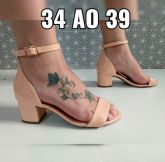 Sandália Vinil OrangeVerniz Salto 4 cm Alça