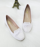 Mocassim Parizze Confort Branco Laço