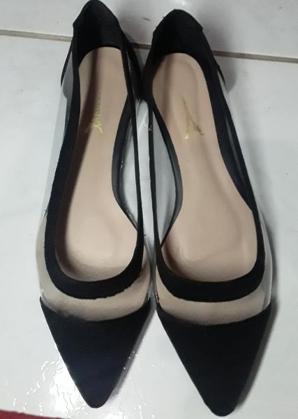 Sapatilha Confort Luxo Preto com Vinil Bico