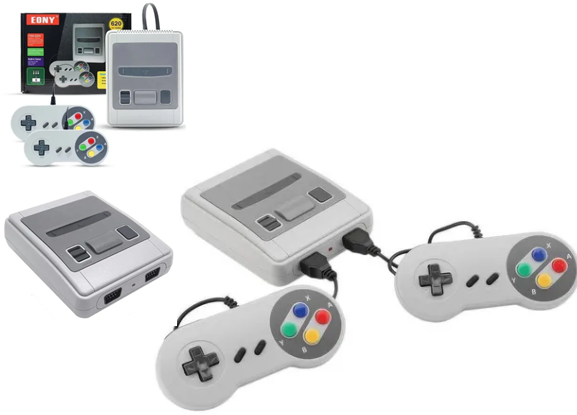 Console Eony LH-6666 Branco e Cinza c/ 2 Consoles c/ 600 jogos