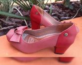 Scarpin Tubarão Microgel Rose com Goiaba Fosco Salto 4 cm