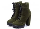 Bota Feminina Torricella Verde Militar Cano Curto Ref. 700.022B 11 cm
